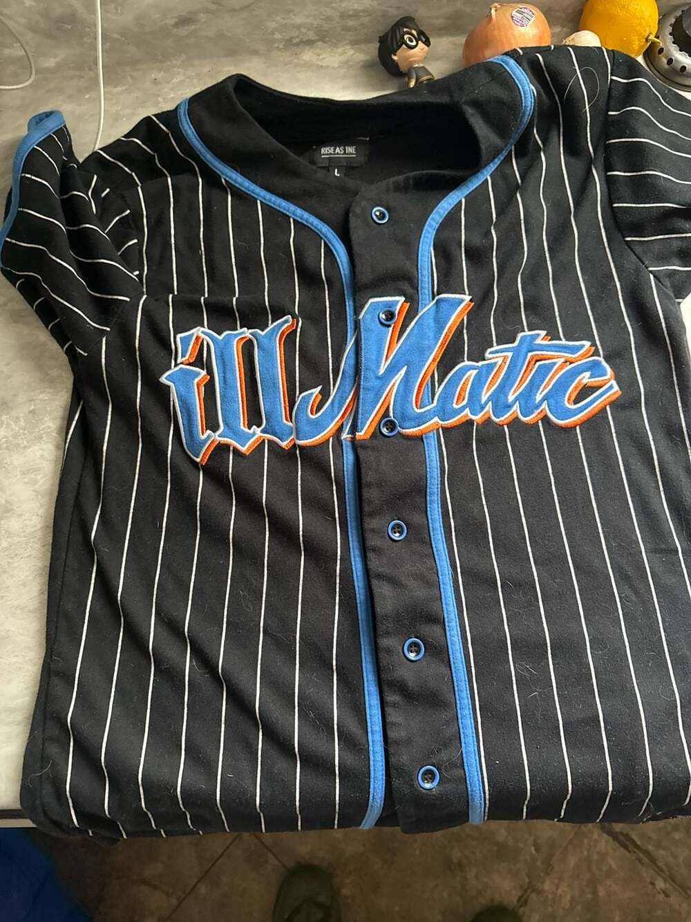 Rise As 1ne Nas Illmatic Pinstripe Baseball Jersey Size L